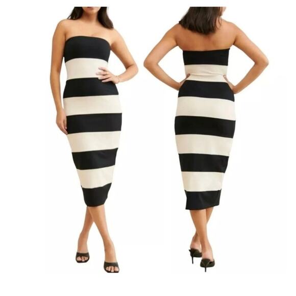 Susana Monaco Bold Stripe Strapless Dress - Picture 1 of 7
